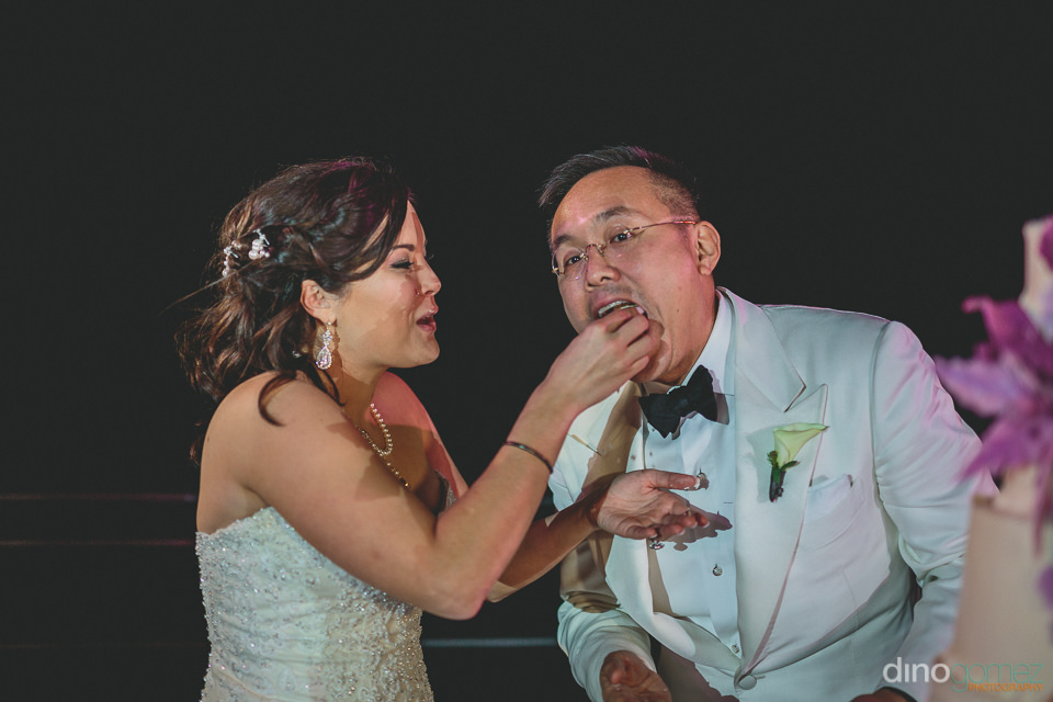 First Bite of the Wedding Cake