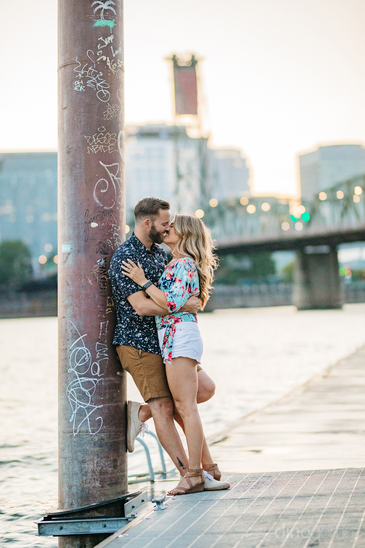pre-wedding session in Portland OR on Willamette River - A+T-224