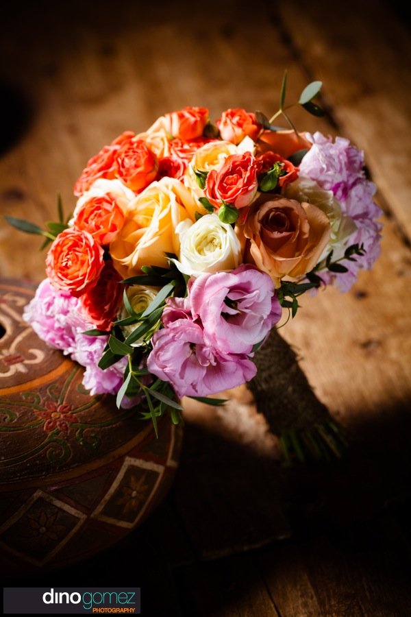 Lush Mixed Bouquet By Wedding Photographer Dino Gomez